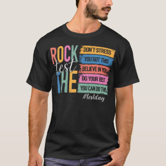 Retro Test Day Rock The Test Motivational Teacher T-Shirt