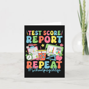 Retro Test Score Report Repeat School Psych Back T Card