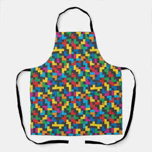 Retro Tetris Blocks Seamless Pattern Apron