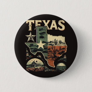 Retro Texas 2 Inch Round Button