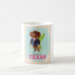 Retro Texas cowboy travel poster Coffee Mug