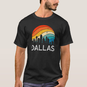Retro Texas Dallas Skyline Vintage Urban Skyscrape T-Shirt