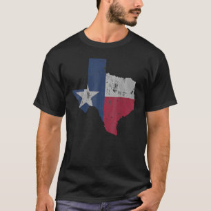 Retro Texas Flag Map Men Women Kids Youth Boys Gir T-Shirt