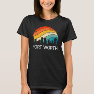 Retro Texas Fort Worth Skyline Vintage Urban Skysc T-Shirt