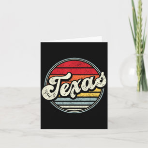 Retro Texas Home State Cool 70s Style Sunset Men W Card