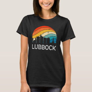 Retro Texas Lubbock Skyline Vintage Urban Skyscrap T-Shirt