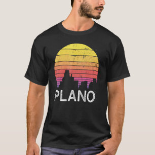 Retro Texas Plano Skyline Vintage Urban Buildings T-Shirt