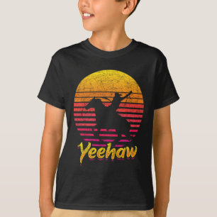 Retro Texas Western Cowboy Yeehaw Horseback Riding T-Shirt