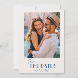 Retro Text and Photo Wedding save the date