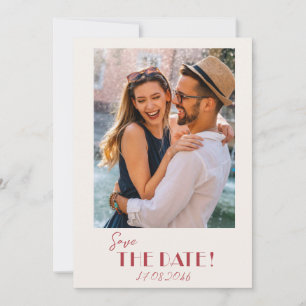 Retro Text and Photo Wedding save the date