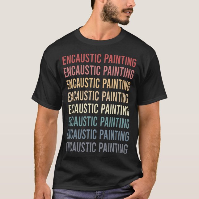 Retro Text Encaustic Eainting T-Shirt (Front)