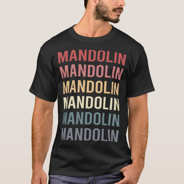Retro Text Mandolin T-Shirt (Front)