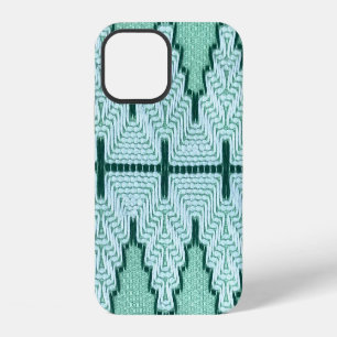 Retro textile yarn couching, graphic pulse. iPhone 12 case