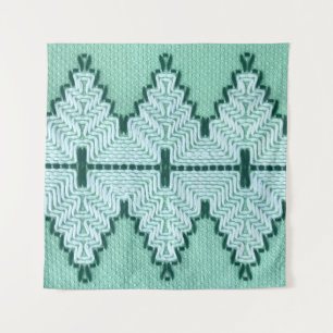 Retro textile yarn couching, graphic pulse. tapestry