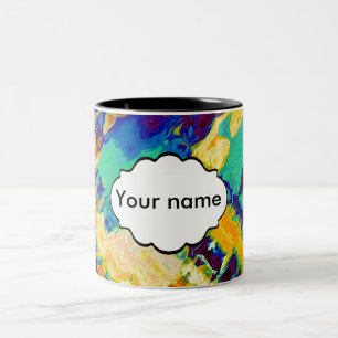 Retro texture abstract design Two-Tone coffee mug