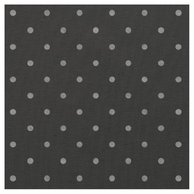 Retro textured black grey small polka dots pattern fabric (Close Up)