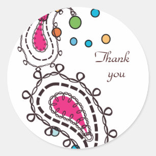 Retro Thank You Classic Round Sticker