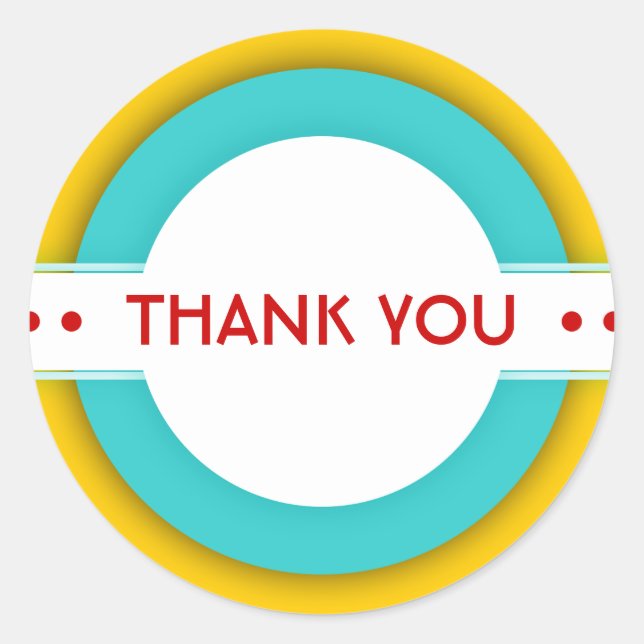 retro THANK YOU Classic Round Sticker (Front)