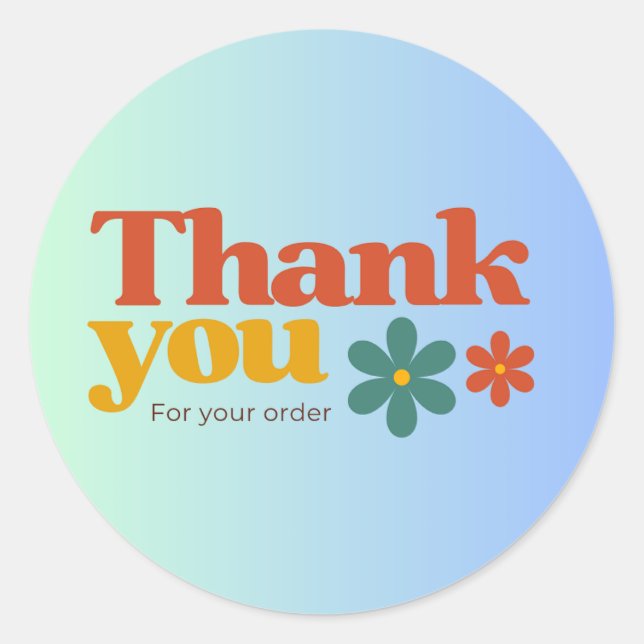 Retro Thank You Sticker (Devant)