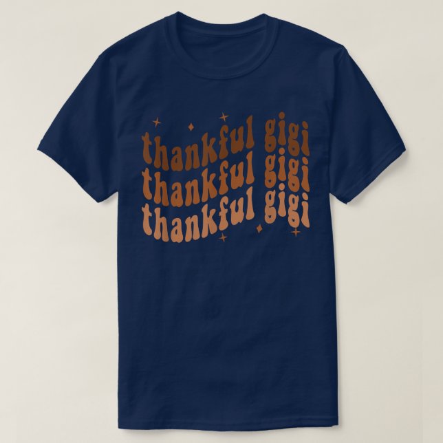 Retro Thankful Gigi Cheetah Gigi Life Fall Thanksg T-Shirt (Design Front)