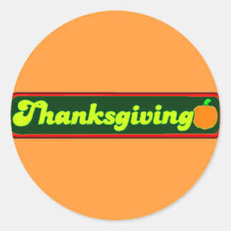 Retro Thanksgiving Decal Classic Round Sticker