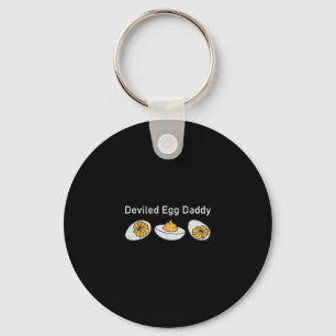 Retro Thanksgiving Deviled Egg Daddy Funny Keychain