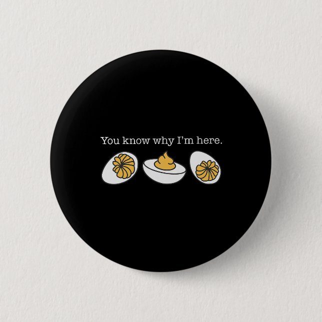 Retro Thanksgiving Dinner You Know Why I'm Here De 2 Inch Round Button (Front)
