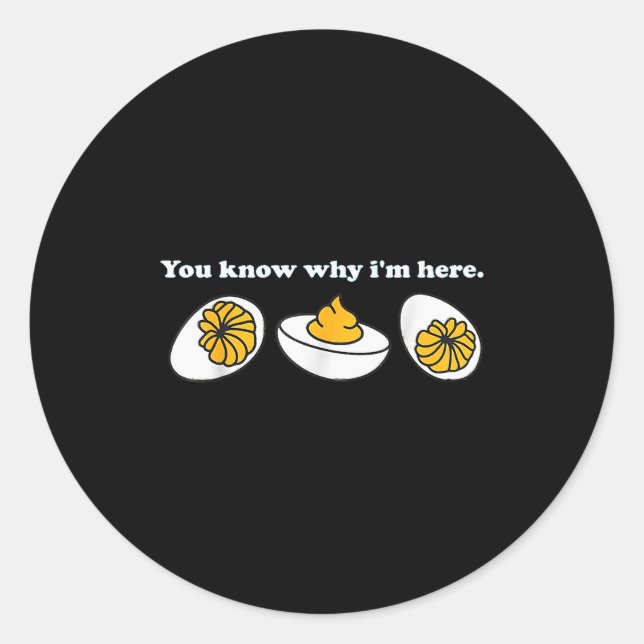 Retro Thanksgiving Dinner You Know Why I'm Here De Classic Round Sticker (Front)