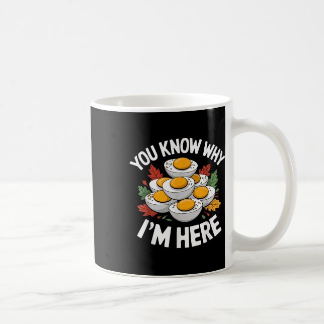 Retro Thanksgiving Dinner You Know Why Im Here Dev Coffee Mug (Right)