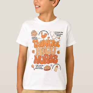 Retro Thanksgiving Nicu Nurse Autumn Thankful Nicu T-Shirt