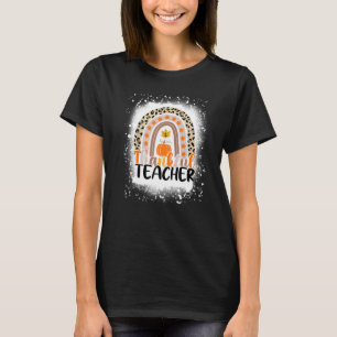 Retro Thanksgiving Teacher Thankful Teacher Rainbo T-Shirt