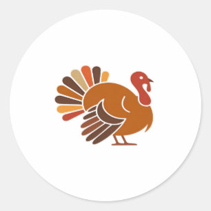 Retro Thanksgiving Turkey � Fall Harvest Design Cl Classic Round Sticker
