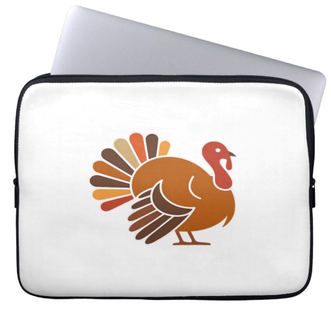 Retro Thanksgiving Turkey – Fall Harvest Design Cl Laptop Sleeve (Front)