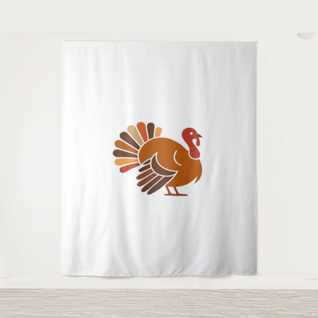 Retro Thanksgiving Turkey – Fall Harvest Design Cl Tapestry (Front)