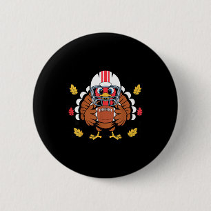 Retro Thanksgiving Turkey Football Toddler Boys Ki 2 Inch Round Button