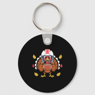 Retro Thanksgiving Turkey Football Toddler Boys Ki Keychain