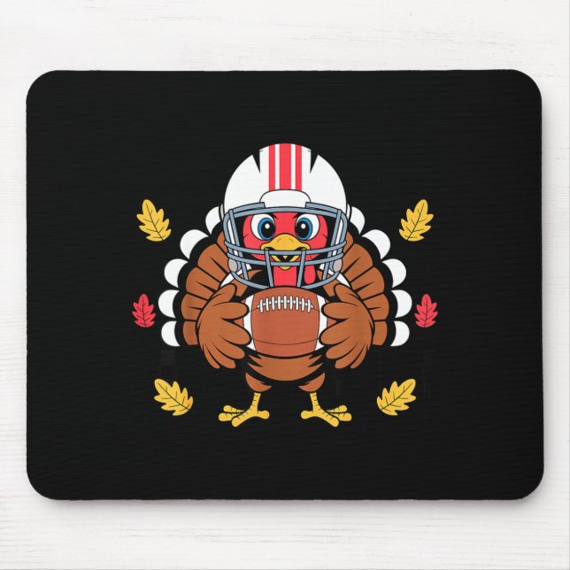 Retro Thanksgiving Turkey Football Toddler Boys Ki Mouse Pad (Front)