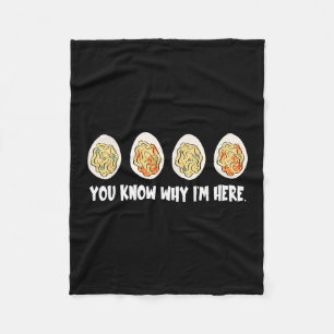 Retro Thanksgiving You Know Why I'm Here Deviled E Fleece Blanket