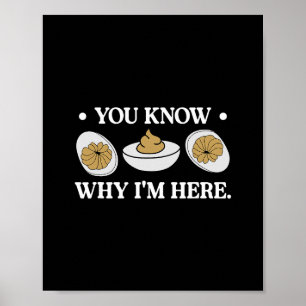 Retro Thanksgiving You Know Why I'm Here Deviled E Poster