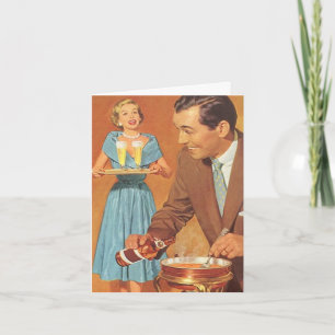 Retro The couple that parties together stays tog Card