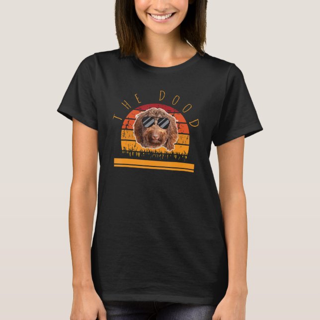 Retro The Dood Goldendoodle Dog With Sunglass Dood T-Shirt (Front)