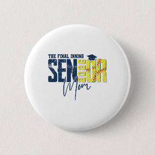 Retro The Final Inning Senior Softll Mom, Cl Of 20 2 Inch Round Button