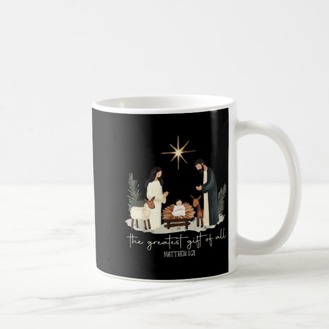 Retro The Greatest Gift Of All Jesus Nativity Chri Coffee Mug (Right)
