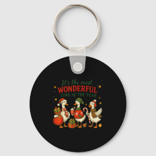 Retro The Most Wonderful Time Of The Year Christma Keychain