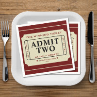 Retro The Winning Ticket Stub Admit Two Wedding