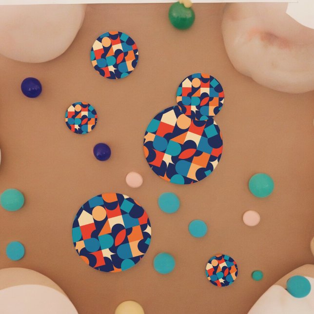 Retro Theme Confetti (retrobauhaus party confetti,kids birthday party,baby shower,graduation,nightparty,throw fun confetti)