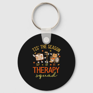 Retro Therapy Squad Slp Ot Pt Team Fall Autumn Phy Keychain