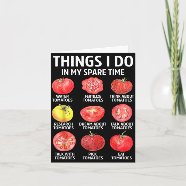 Retro Things Do In Spare Time Tomatoes Tomato Card (Front)