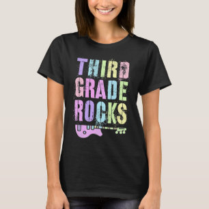 Retro THIRD GRADE ROCKS Teacher Rockstar Vibes 3rd T-Shirt