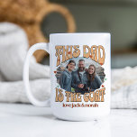 Retro This Dad is the Goat Photo 15oz Coffee Mug<br><div class="desc">Retro goat mug for dad with custom photo. Your photo will be displayed in a wavy edge sticker shape and framed with "dad is the goat". lettered in retro typography and decorated with love hearts. Personalize with the name(s) of the kid or children or any text you like. Use the...</div>